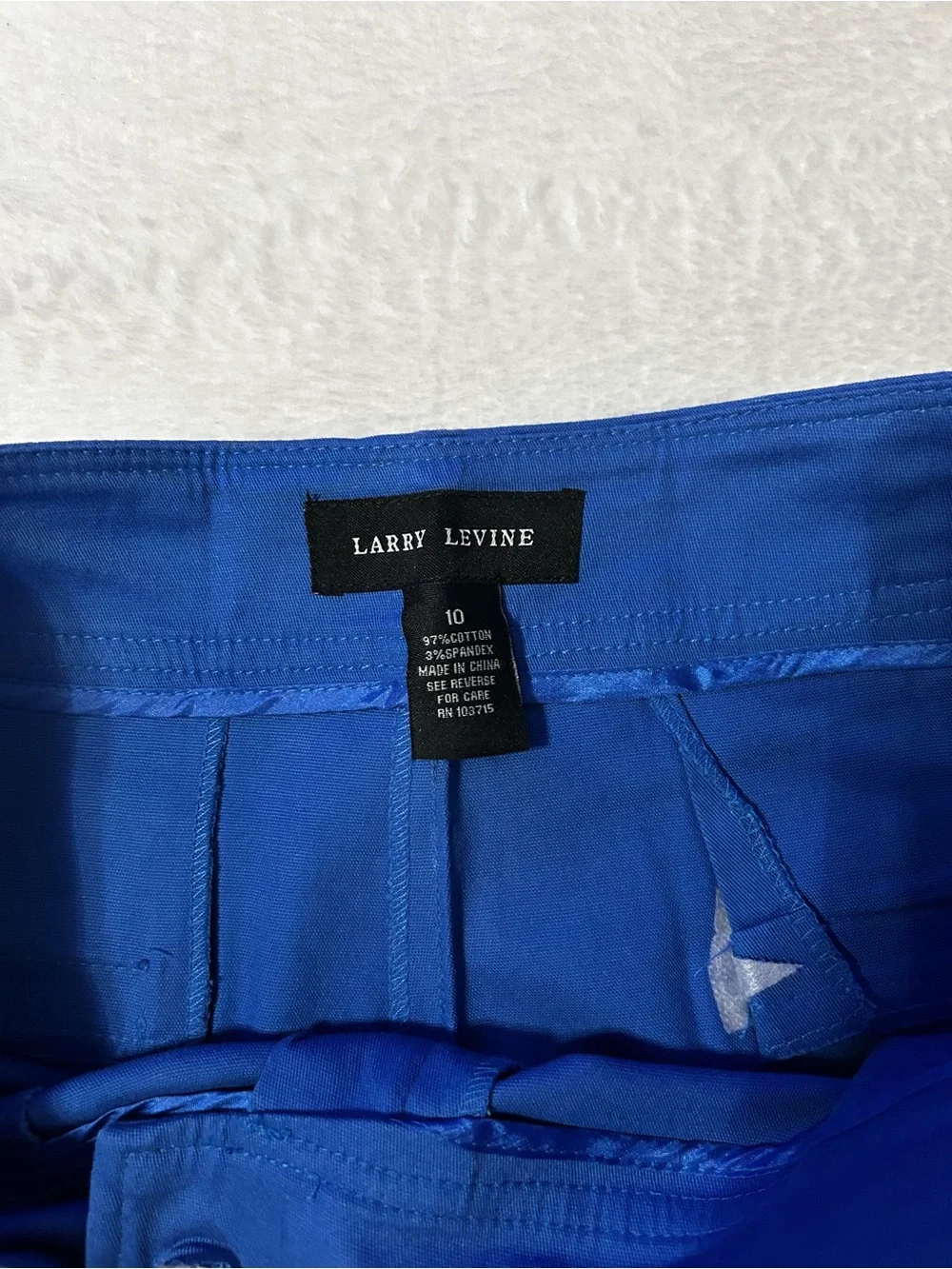 Larry Levine Blue women’s Performance Stretch Shorts